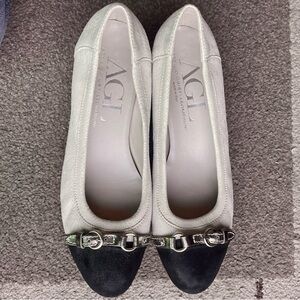 AGL Attilio Guisti Leombruni Shoes Womens 41, 9.5 Ballet Wedge Leather Round Toe